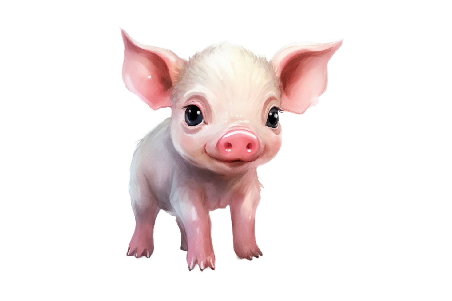 un linda pequeño acuarela cerdo en un transparente antecedentes png