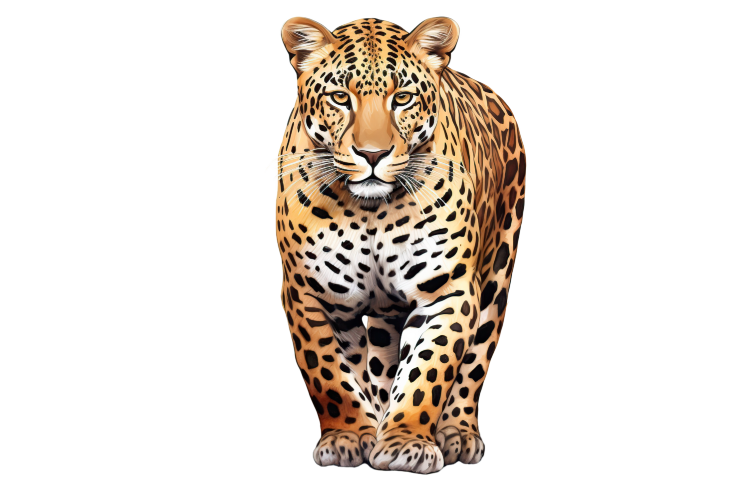 ein Aquarell Leopard auf transparent Hintergrund png