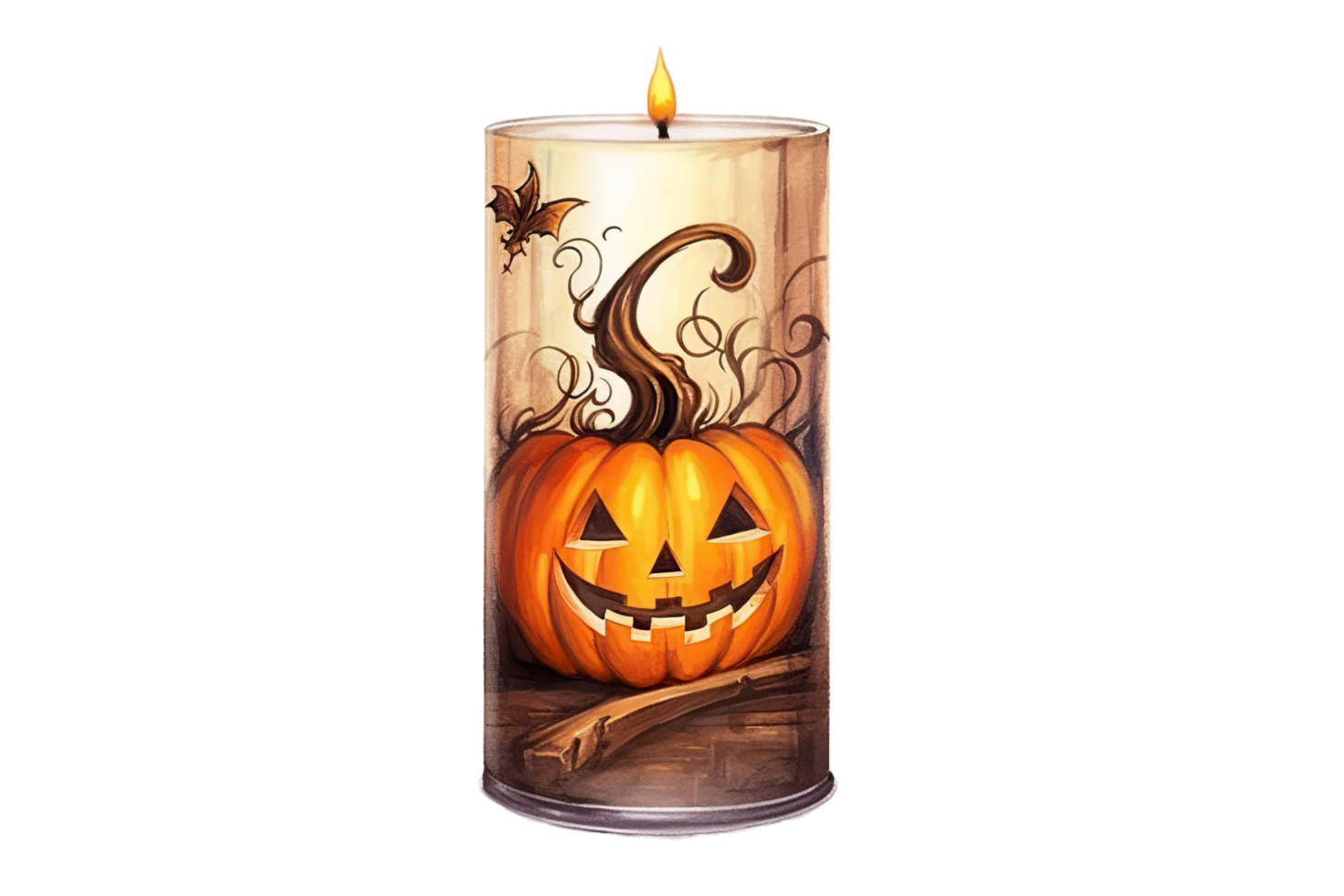 Aquarell-Halloween-Kerze png