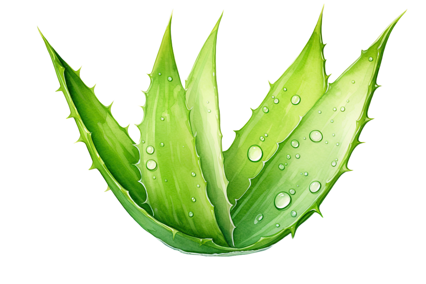 watercolor aloe vera leaf transparent png