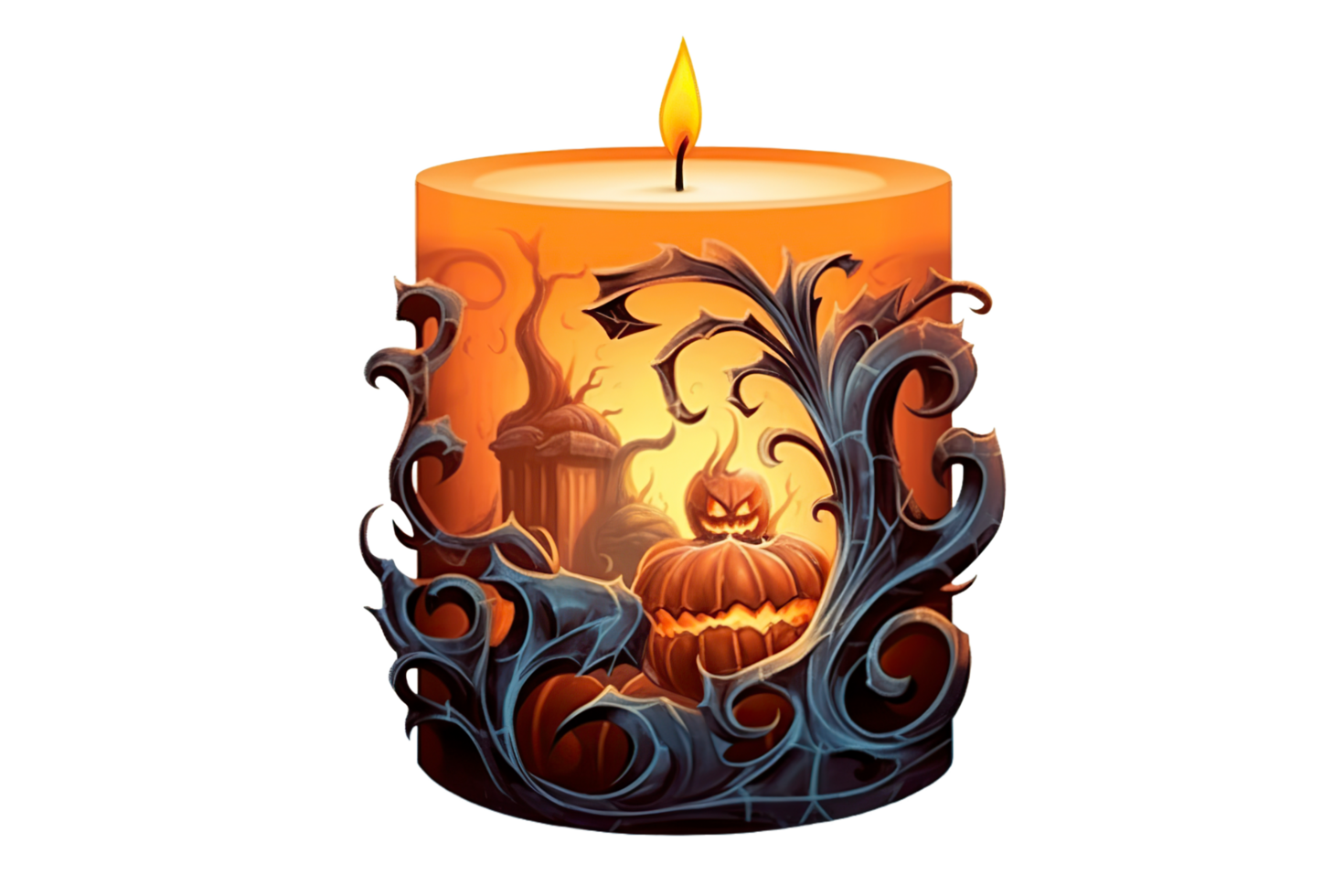 watercolor halloween candle png