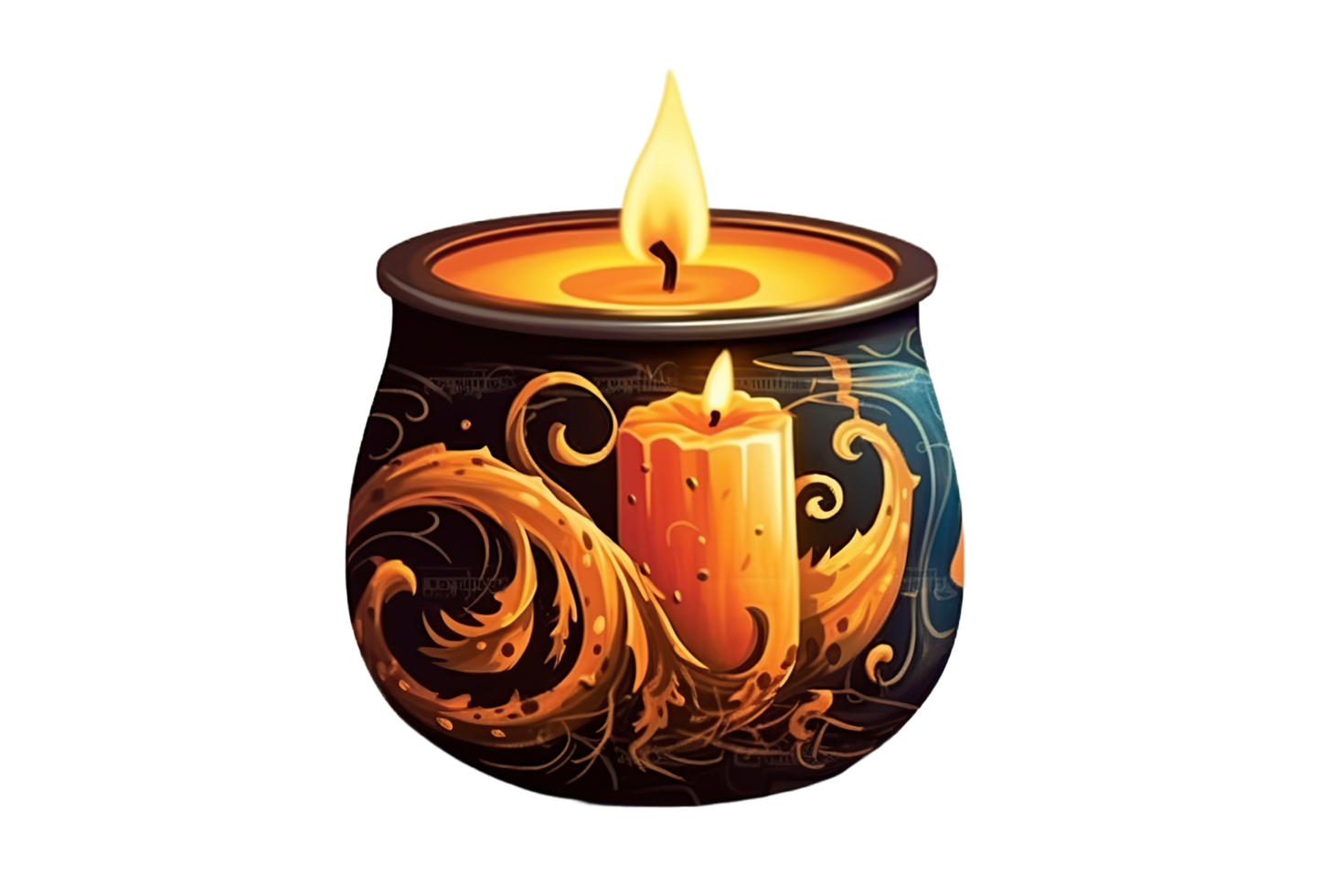 watercolor halloween candle png