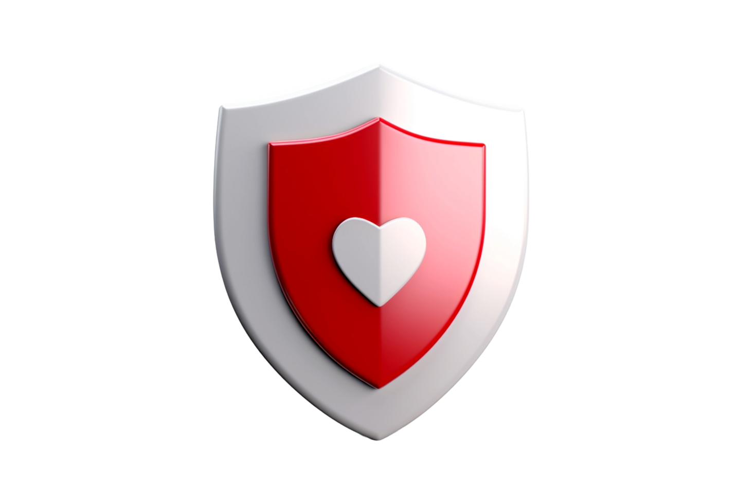 3d red shield icon on transparent background png