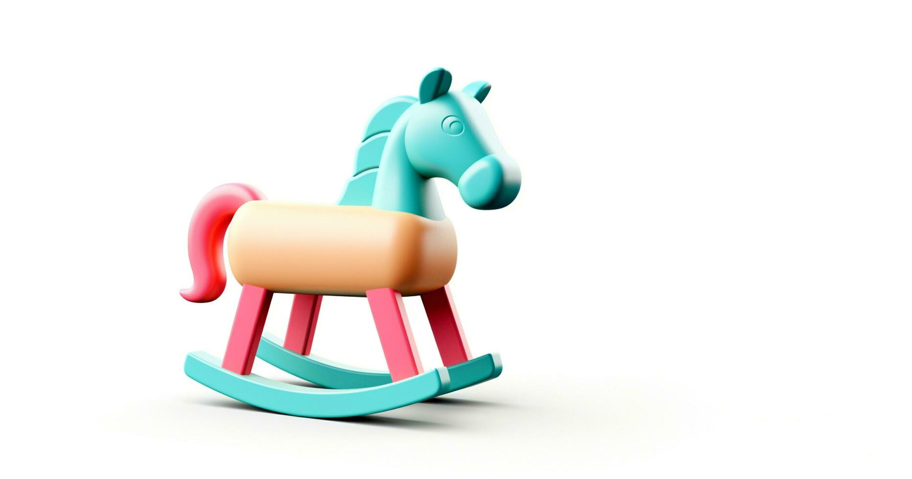 3d toy rocking horse is shown on a white background photo