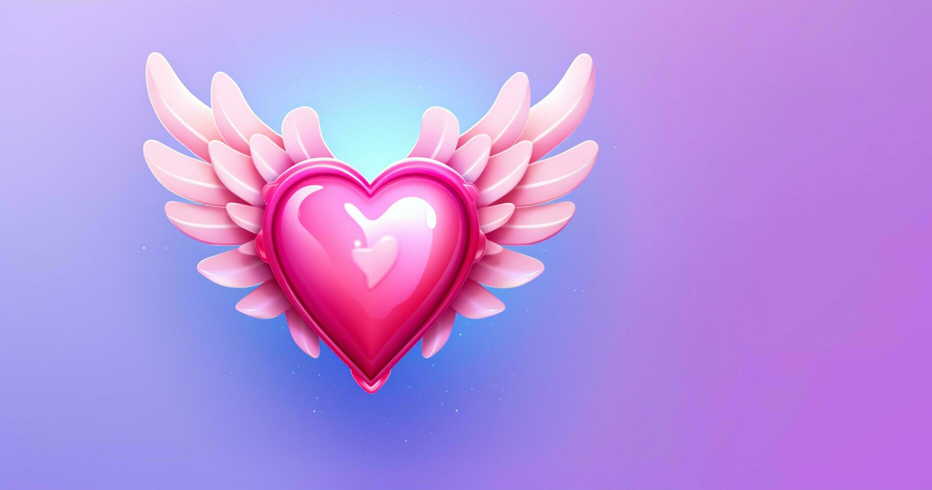 a pink heart with wings on it photo
