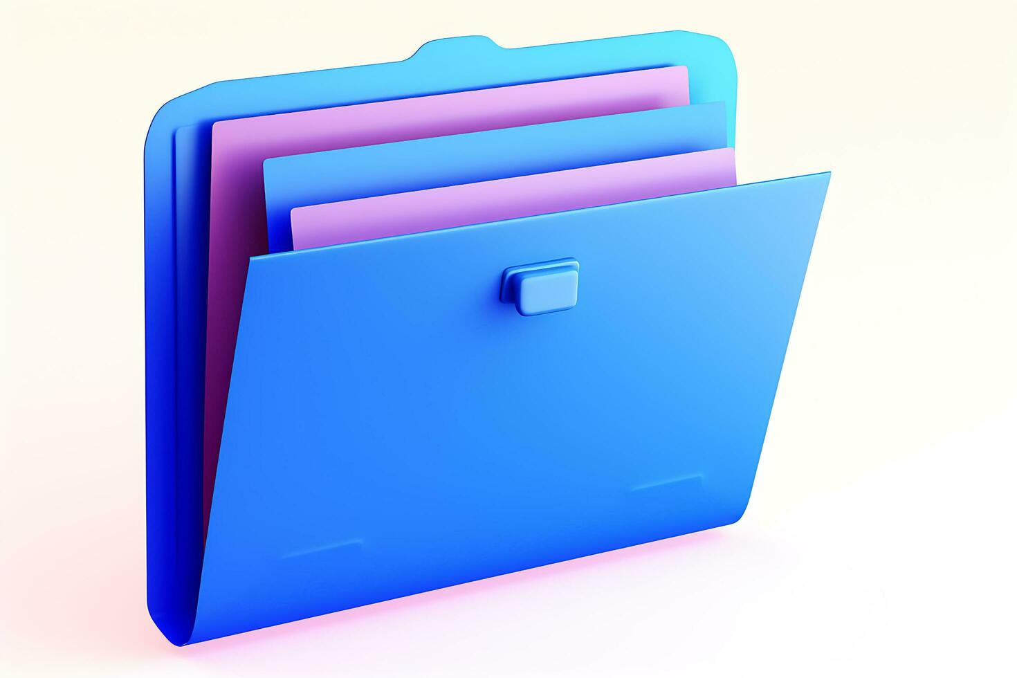 3d  blue folder icon on white background photo