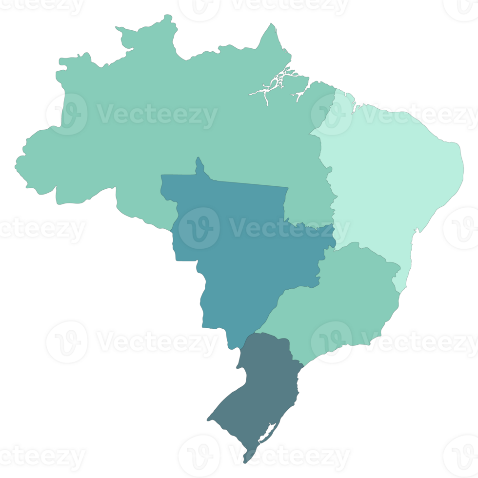 Brazil map with administrative regions. Latin map. Brazilian map. png