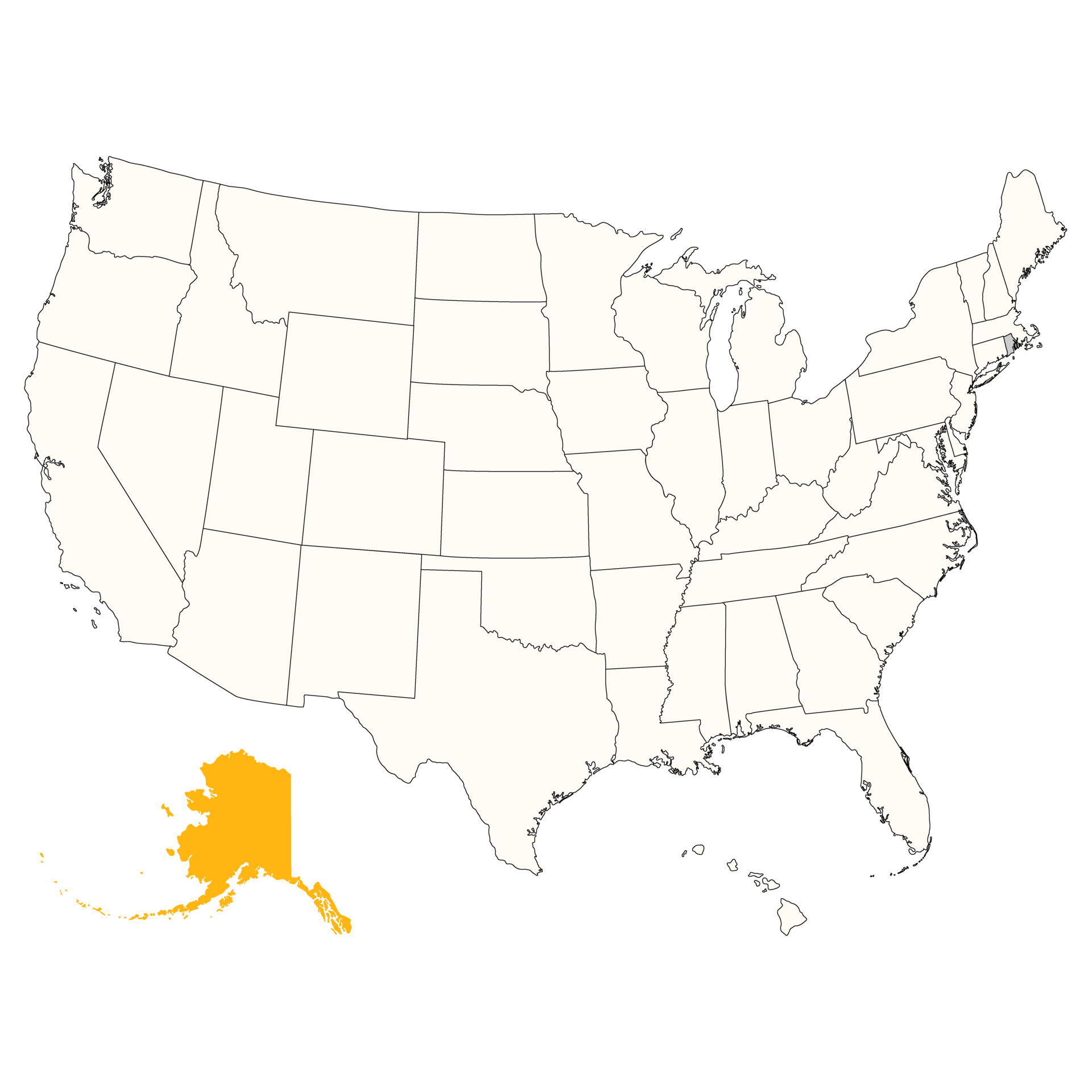 Alaska map with color outline. USA map 27292099 PNG