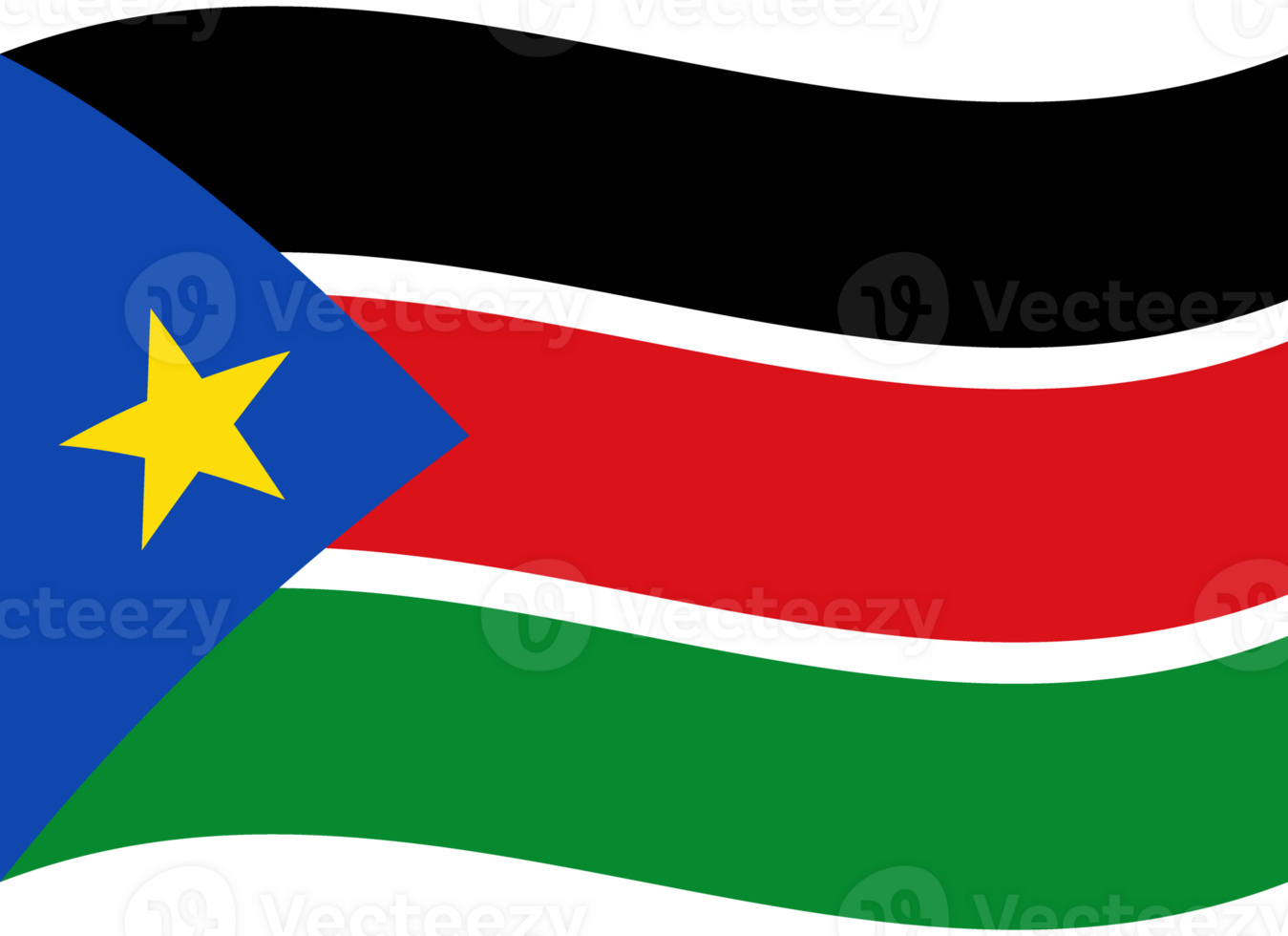 South Sudan flag wave. South Sudan flag. Flag of South Sudan png