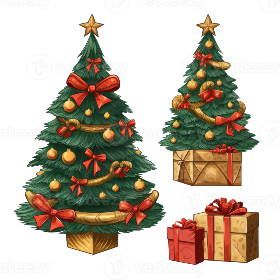 reeks van schattig Kerstmis element decoratie illustratie sjabloon. icoon, sticker. met transparant achtergrond. png