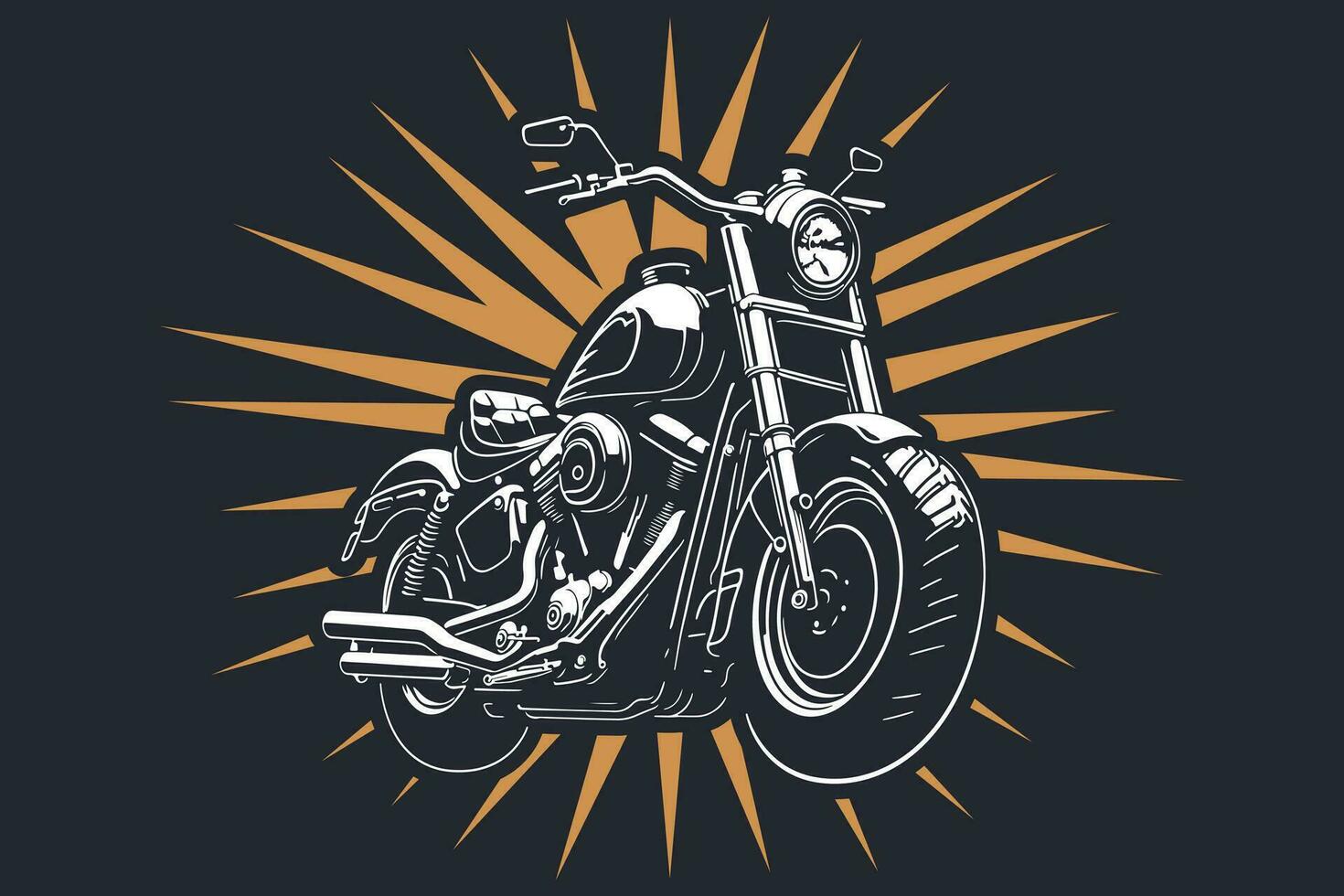 Classic motorcycle vector illustration. Motor bike for logo, biker club emblem, sticker, t shirt design print.