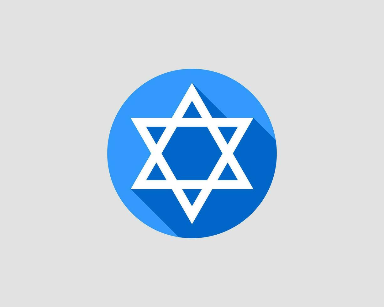 Jewish Star of David icon. Vector six pointed stars symbol.