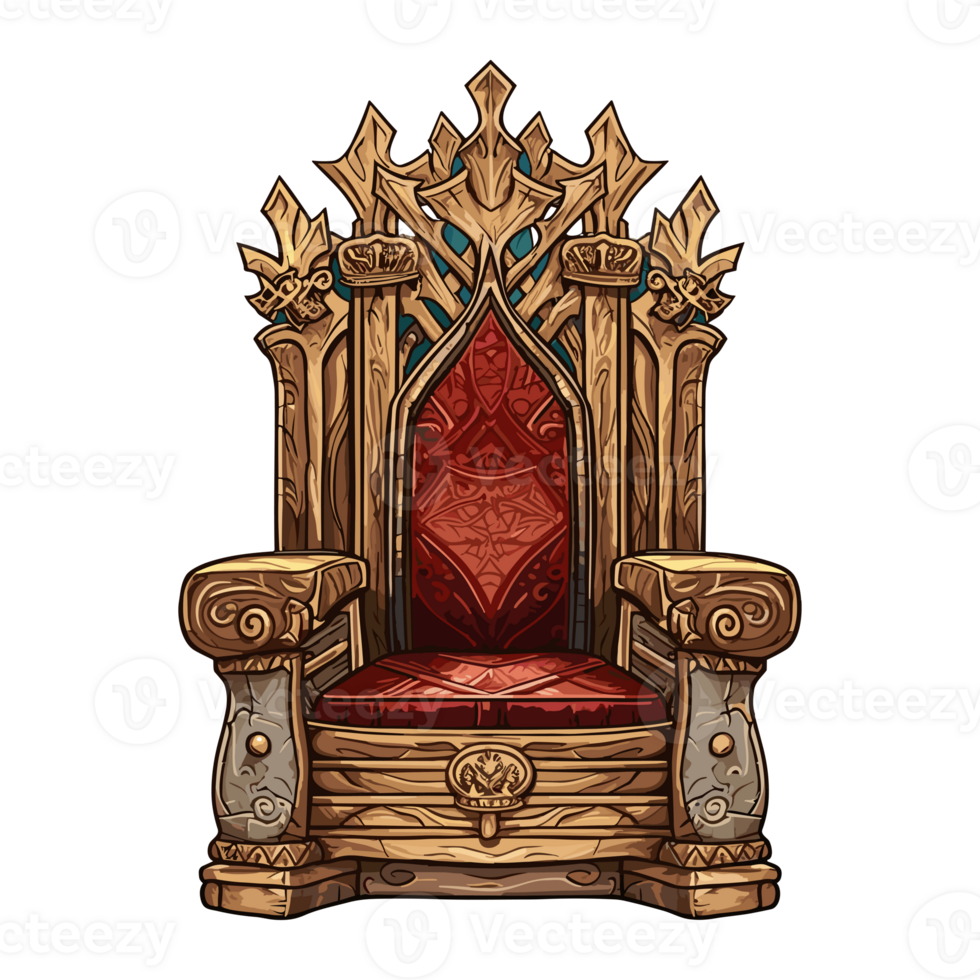 en bois trône, Roi chaise bois png