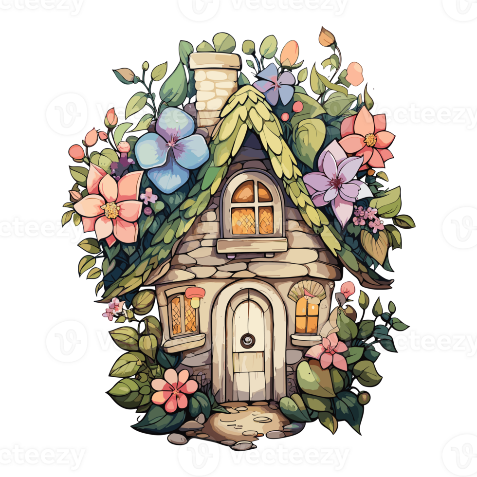 huisje kern sticker retro huisje witchy decor, wijnoogst natuur hoeve land huis vredig zelf volgehouden png