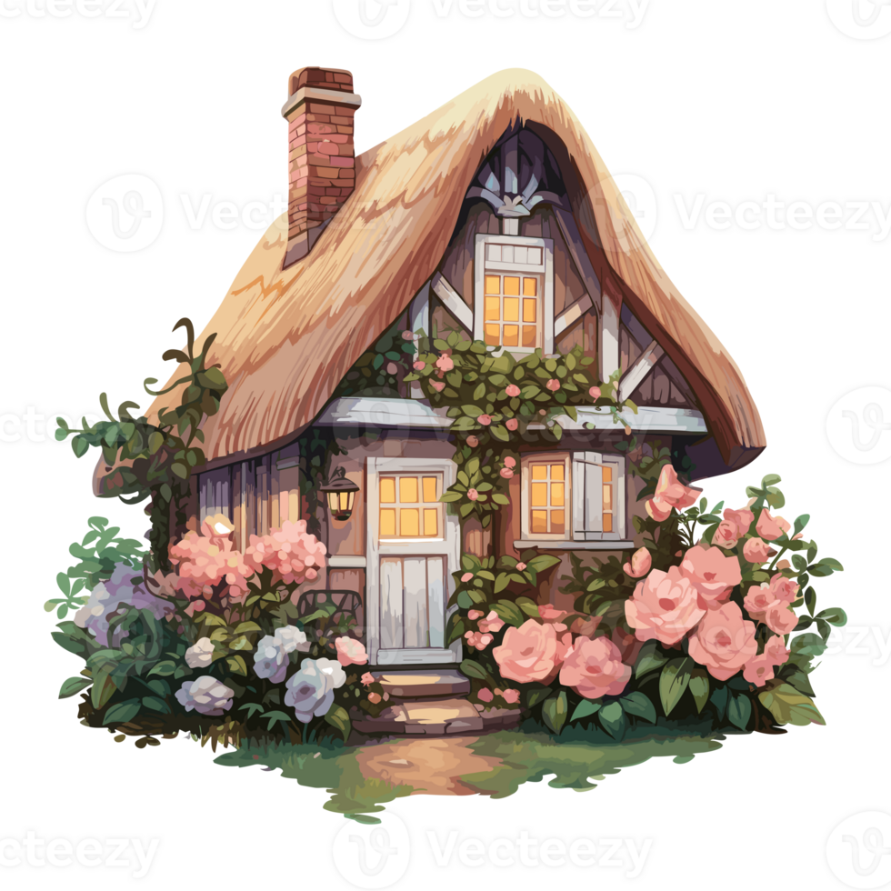 huisje kern sticker retro huisje witchy decor, wijnoogst natuur hoeve land huis vredig zelf volgehouden png