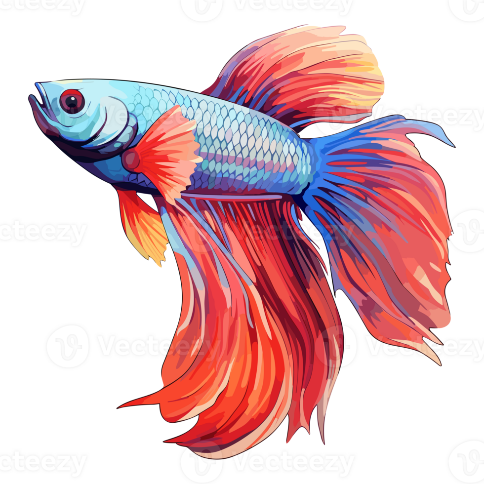 Siamois combat poisson autocollant illustrations, betta poisson png