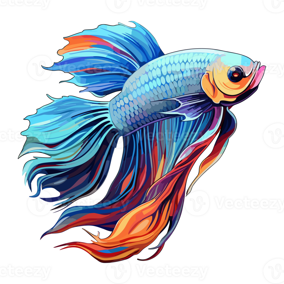 Siamois combat poisson autocollant illustrations, betta poisson png