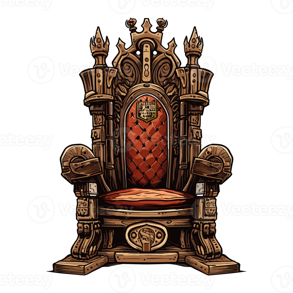 wooden throne, king chair wood png