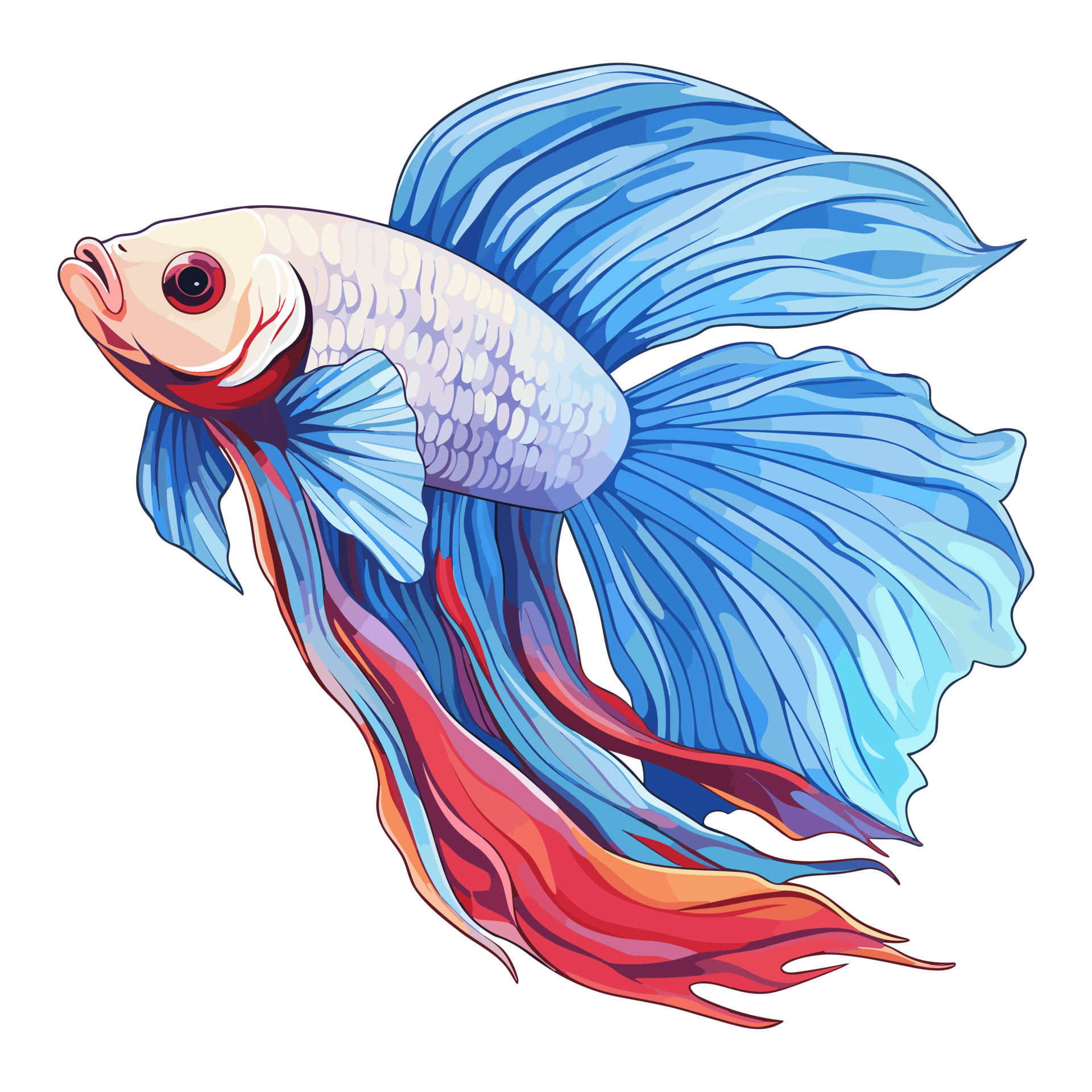 siamese-fighting-fish-sticker-illustrations-betta-fish-27292447-png
