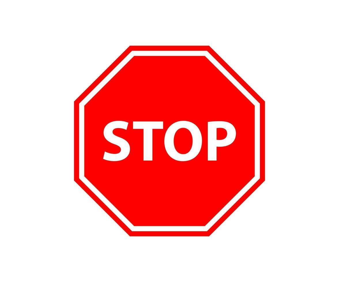símbolo de vector de señal de stop. Seguridad y alerta de atención al tráfico. señales de seguridad de la ley de transporte