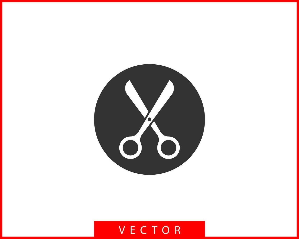 Scissor icon. Scissors vector design element or logo template. Black and white silhouette isolated.