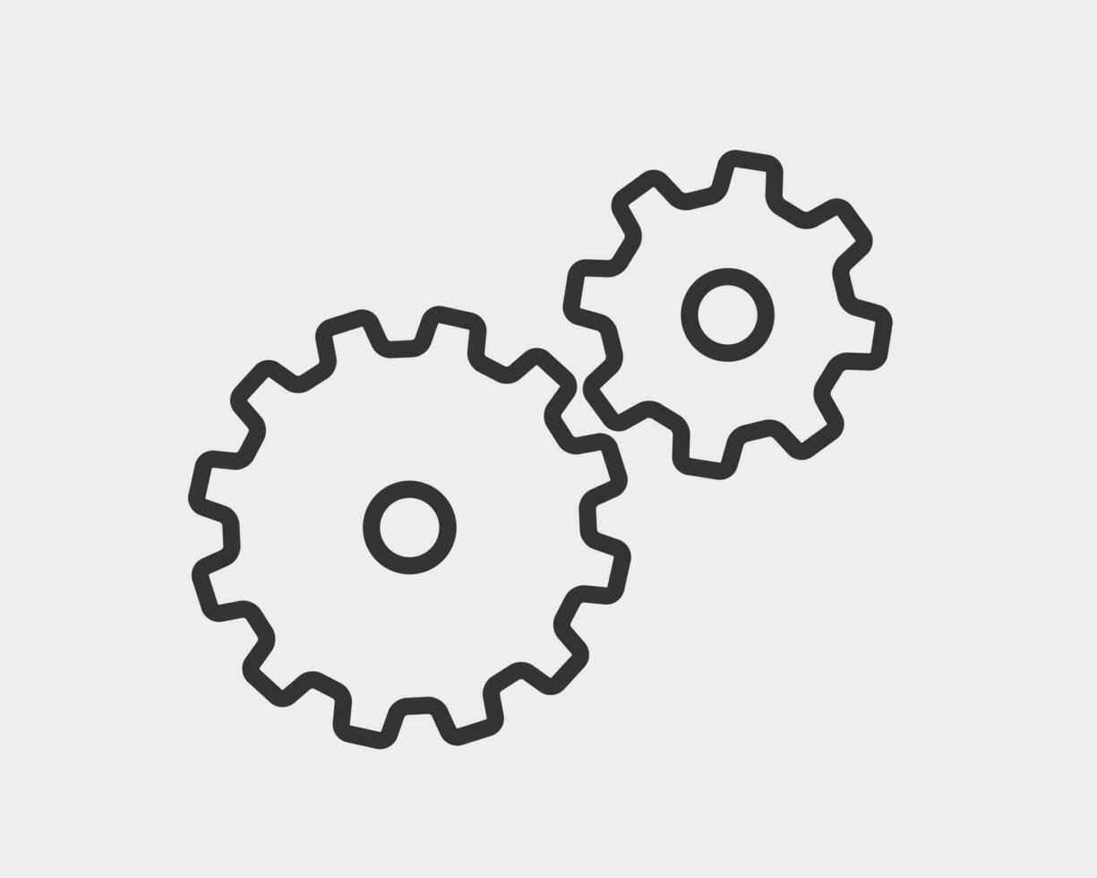 Metal gears and cogs vector. Gear icon flat design. Mechanism wheels logo. Cogwheel concept template. vector