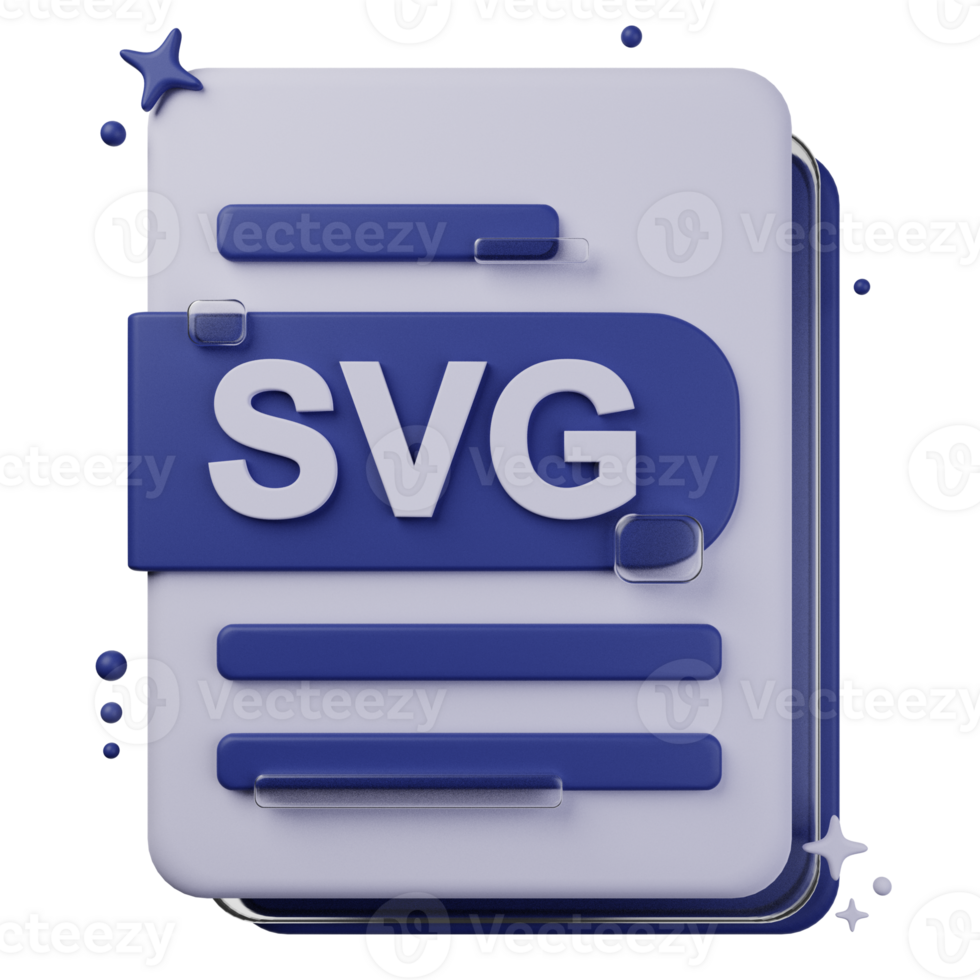 SVG file format of 3D illustration. file format 3D concept. 3d rendering png