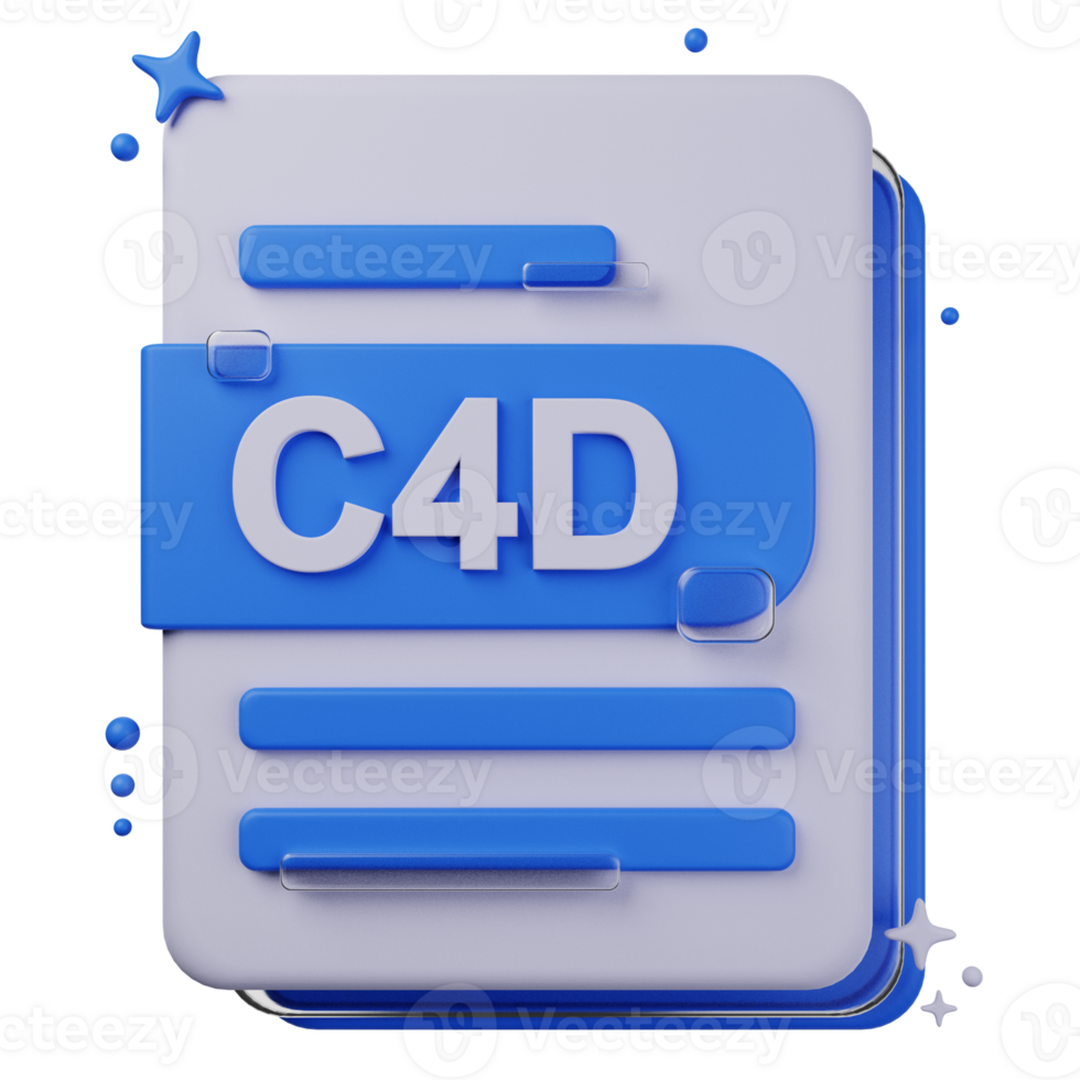 C4D file format of 3D illustration. file format 3D concept. 3d rendering png