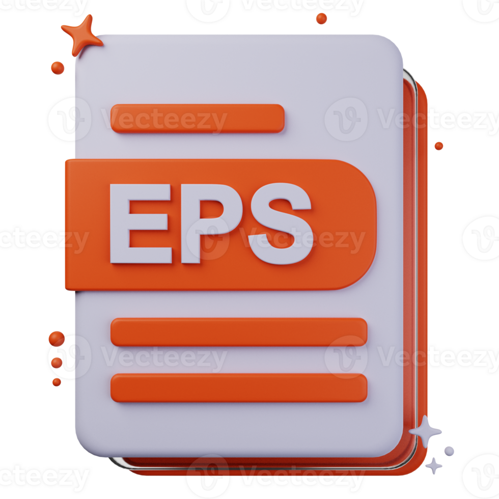 EPS file format of 3D illustration. file format 3D concept. 3d rendering png