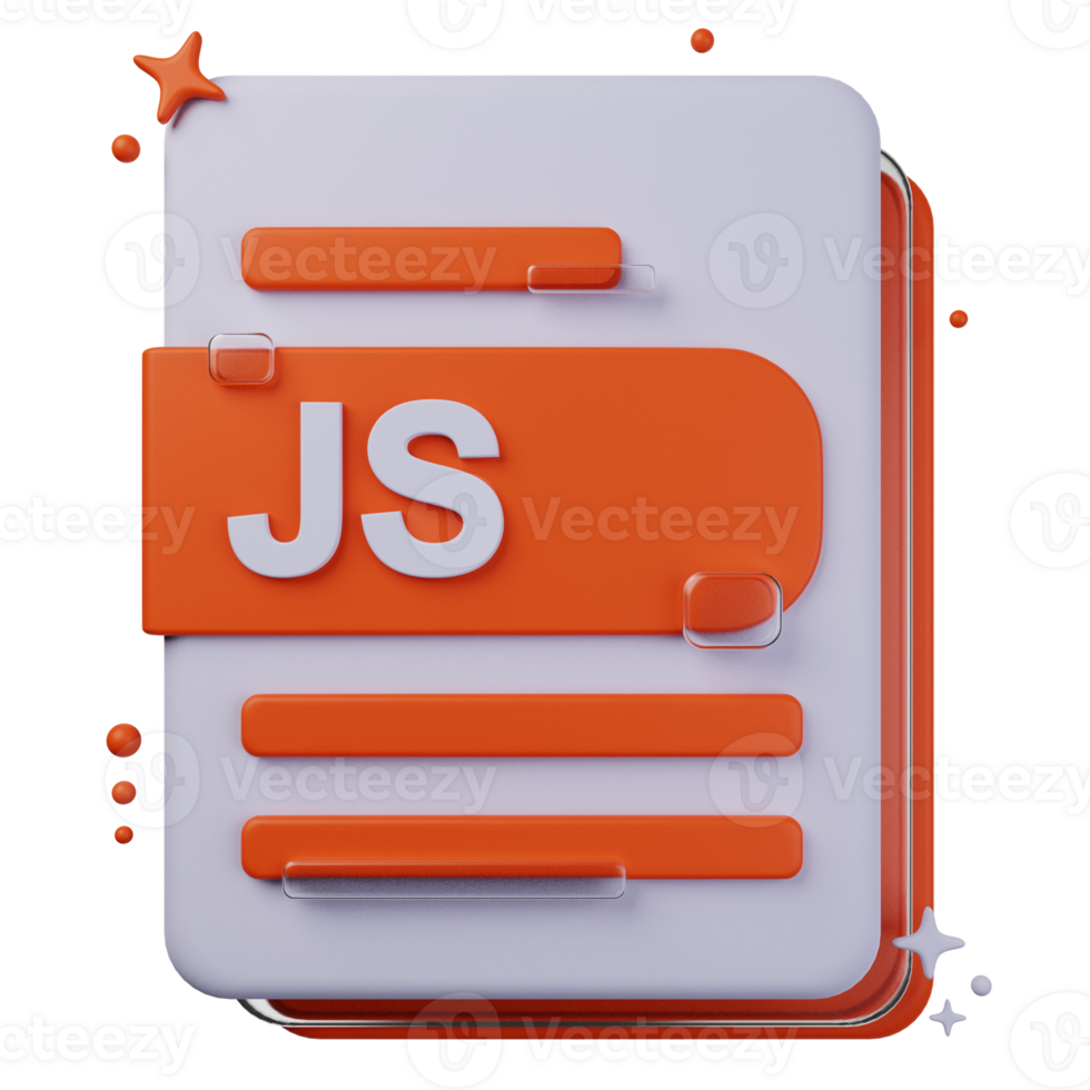 JS file format of 3D illustration. file format 3D concept. 3d rendering ...