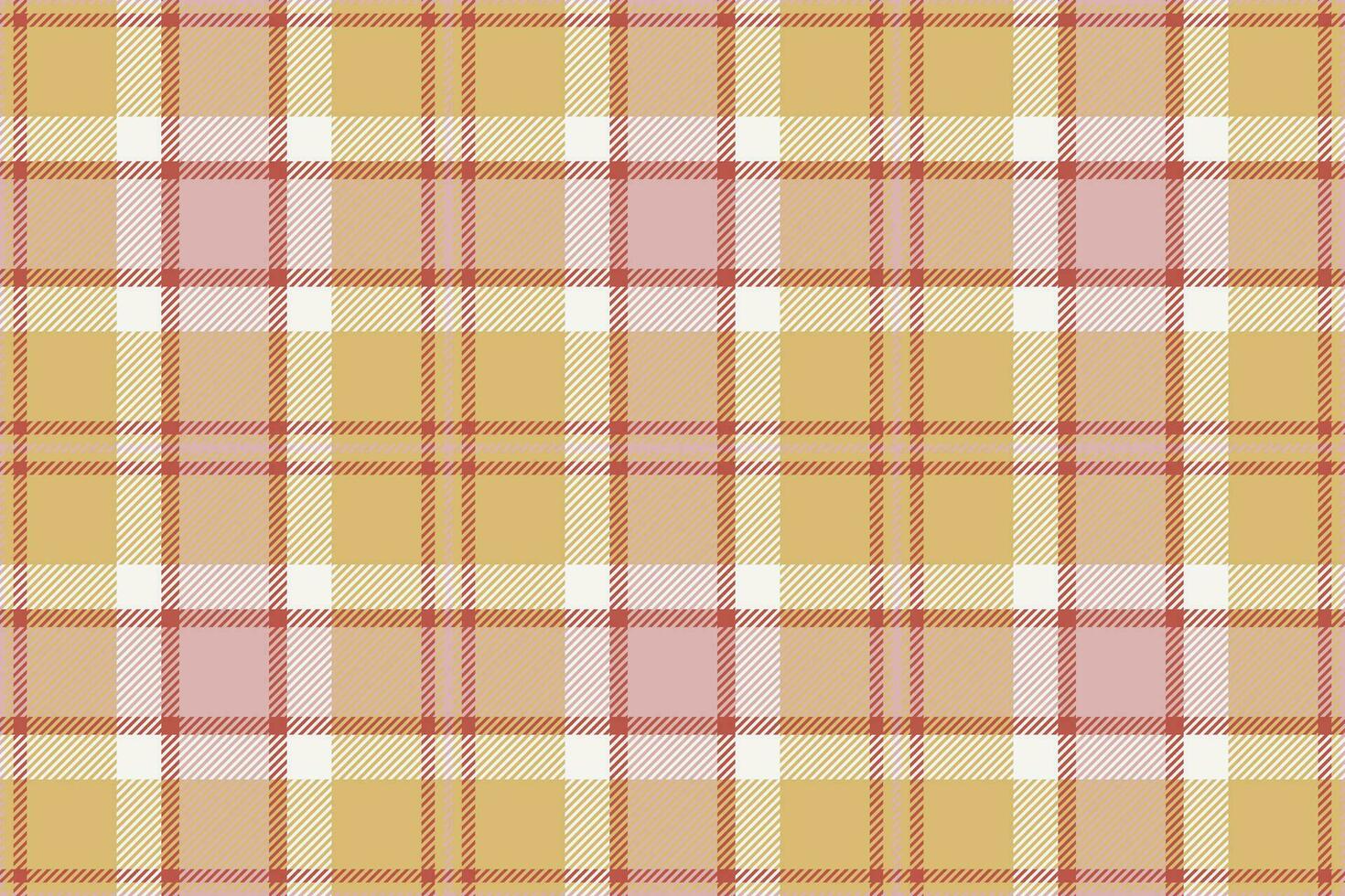 Plaid background, check seamless pattern in beige. Vector fabric texture for textile print, wrapping paper, gift card or wallpaper.