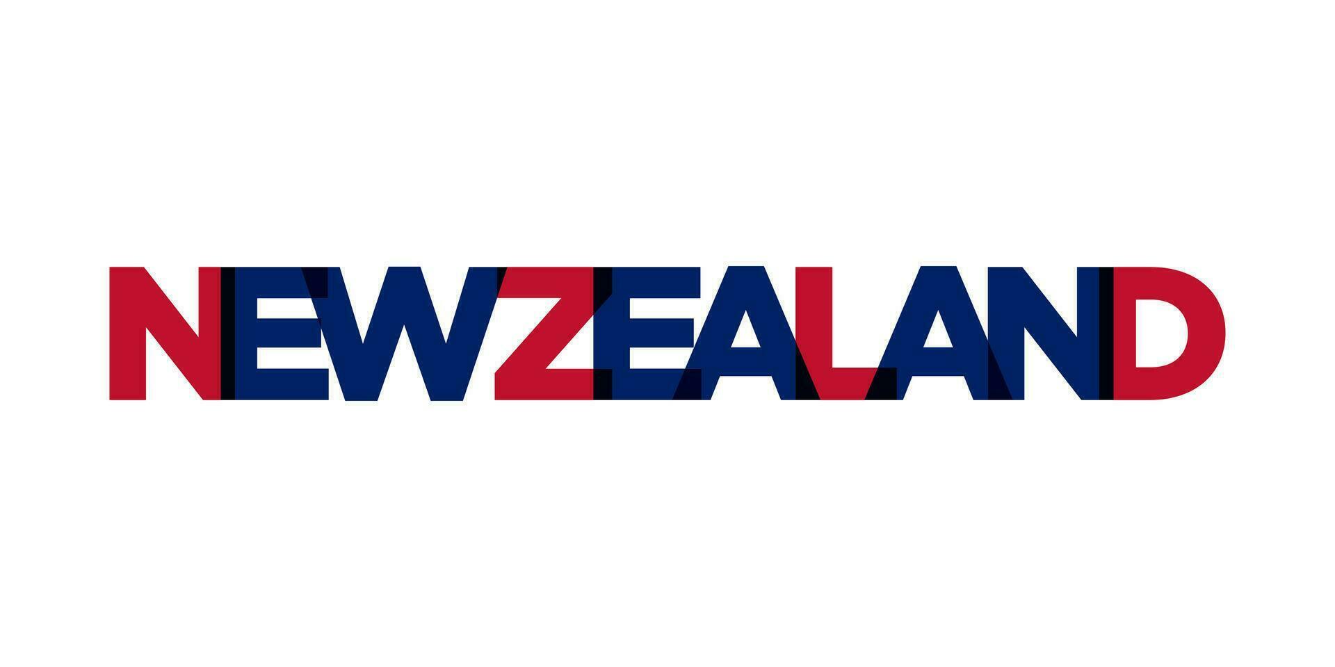 nuevo Zelanda emblema. el diseño caracteristicas un geométrico estilo, vector ilustración con negrita tipografía en un moderno fuente. el gráfico eslogan letras.