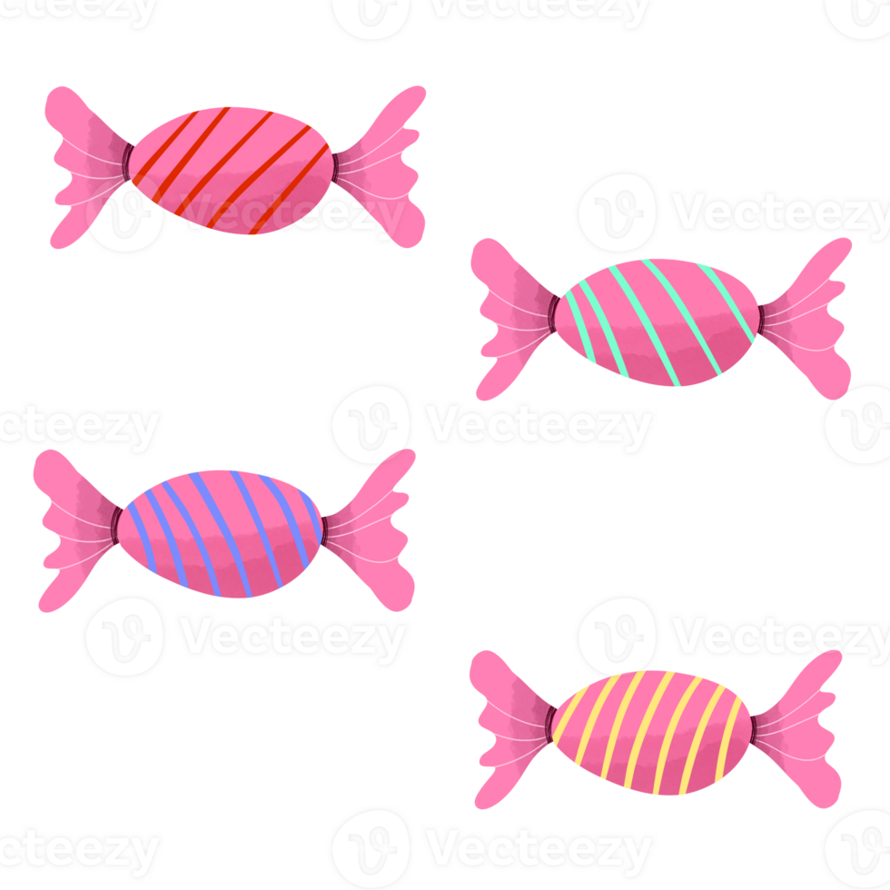 candy candy icon, cartoon style, isolated on transparent background png