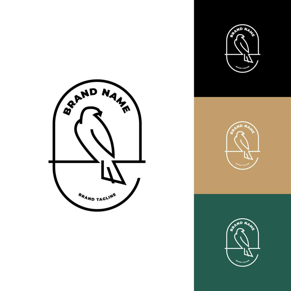 Initial E for eagle simple line logo design vector