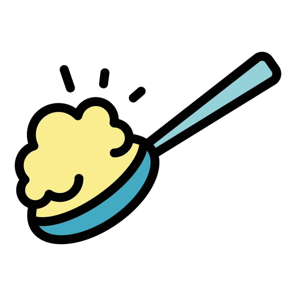 cuchara cereal icono vector plano