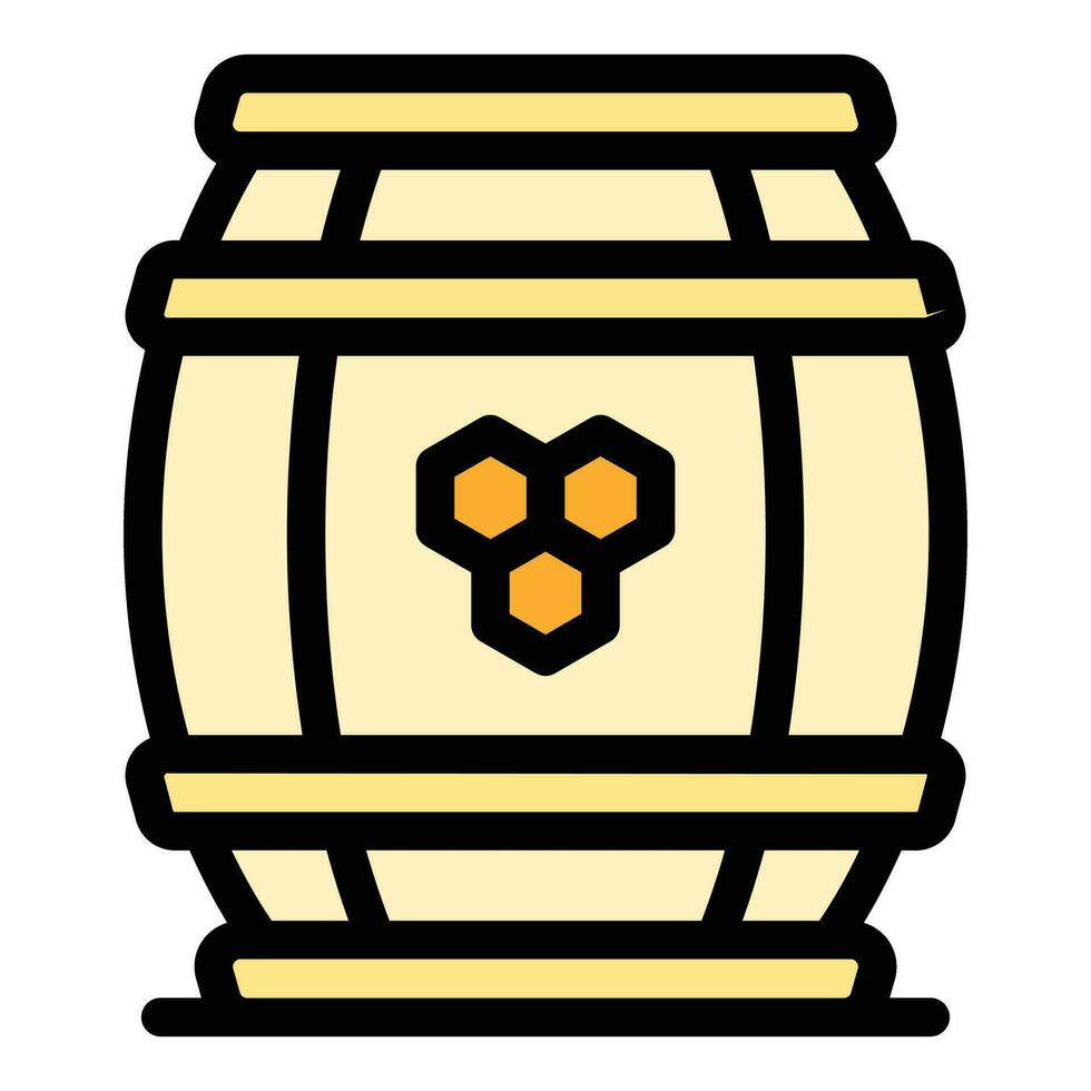 Honey barrel icon vector flat