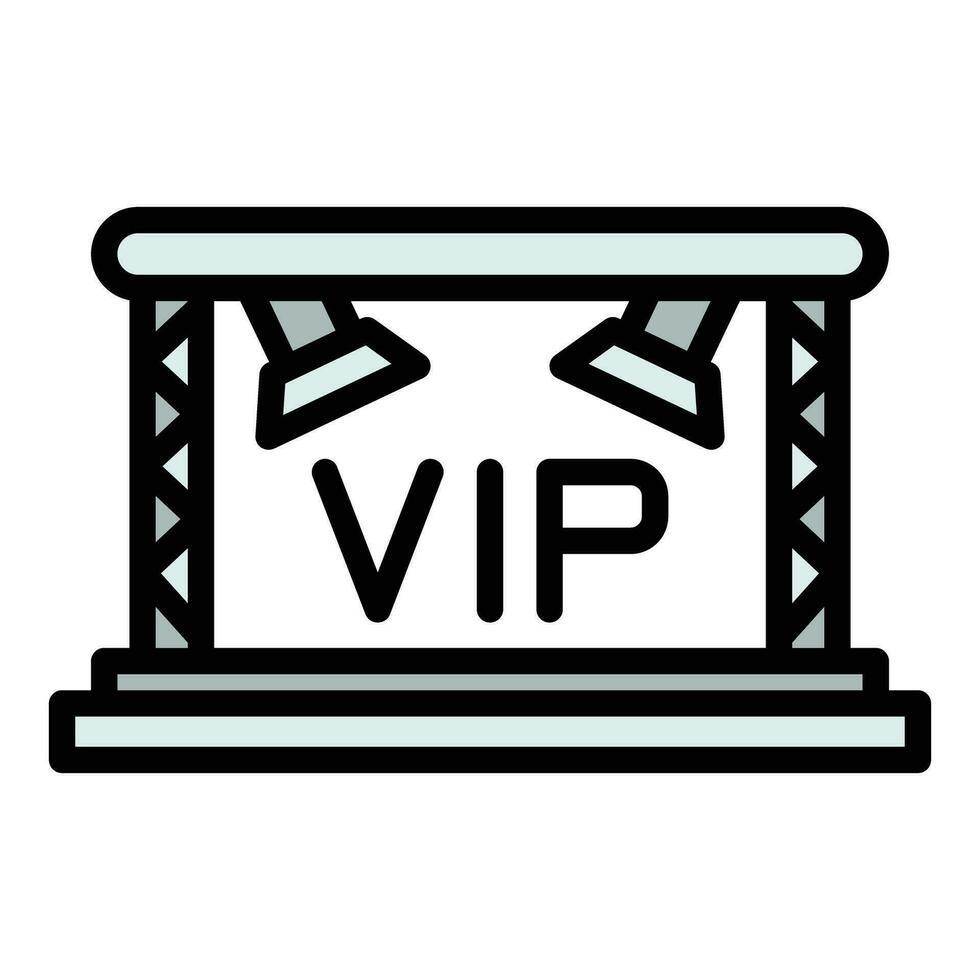 VIP concierto escena icono vector plano