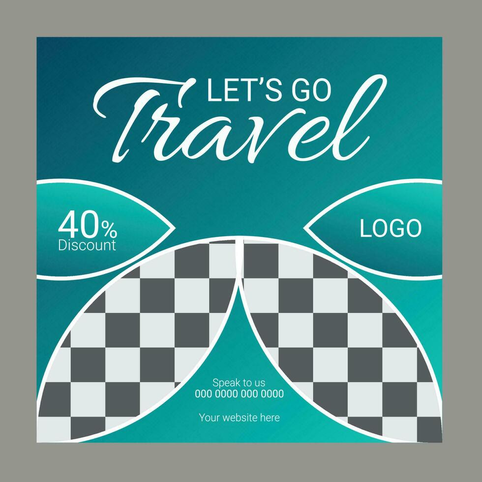 travel social media post vector