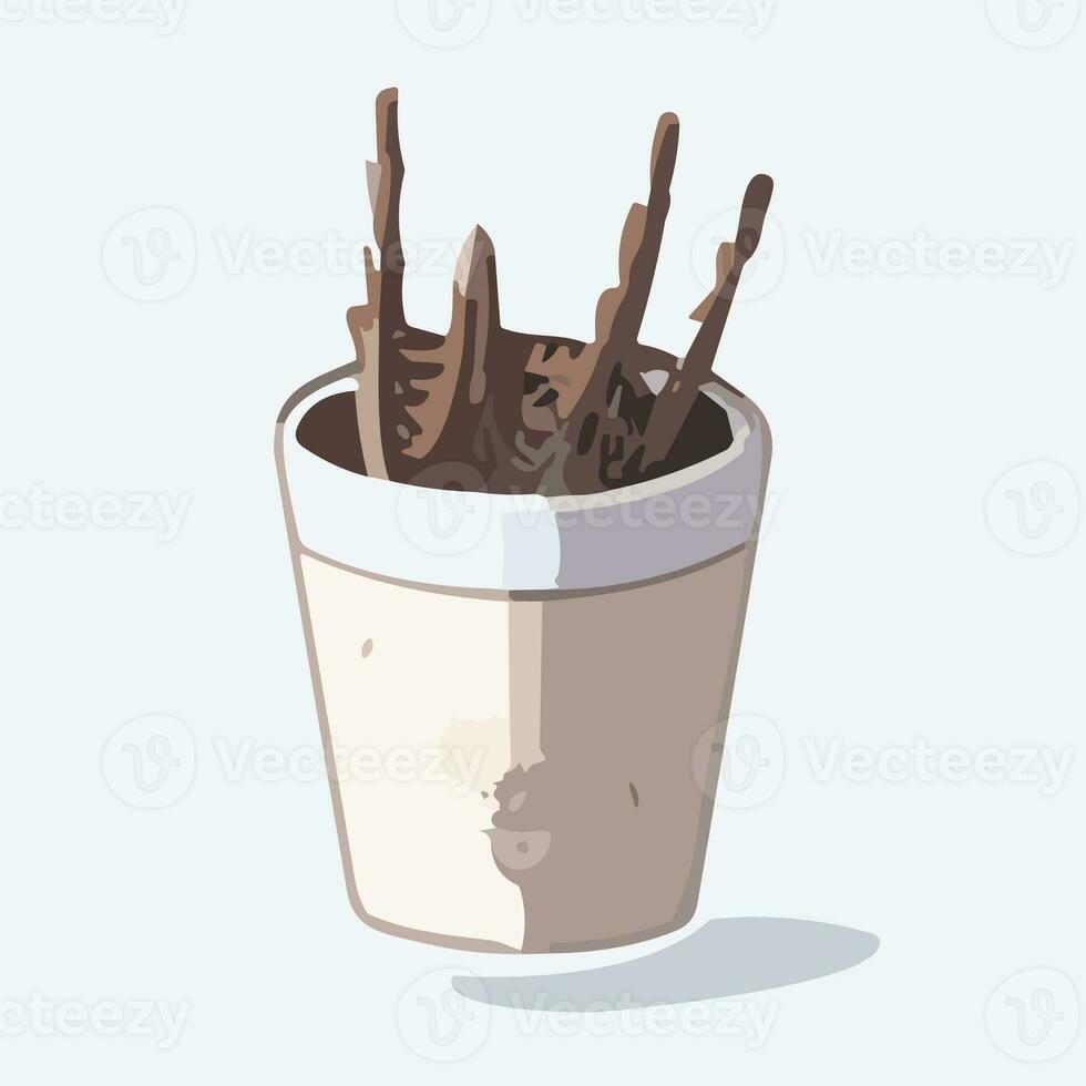 Coffee in a cup. Ai generative Illustration in cartoon style photo