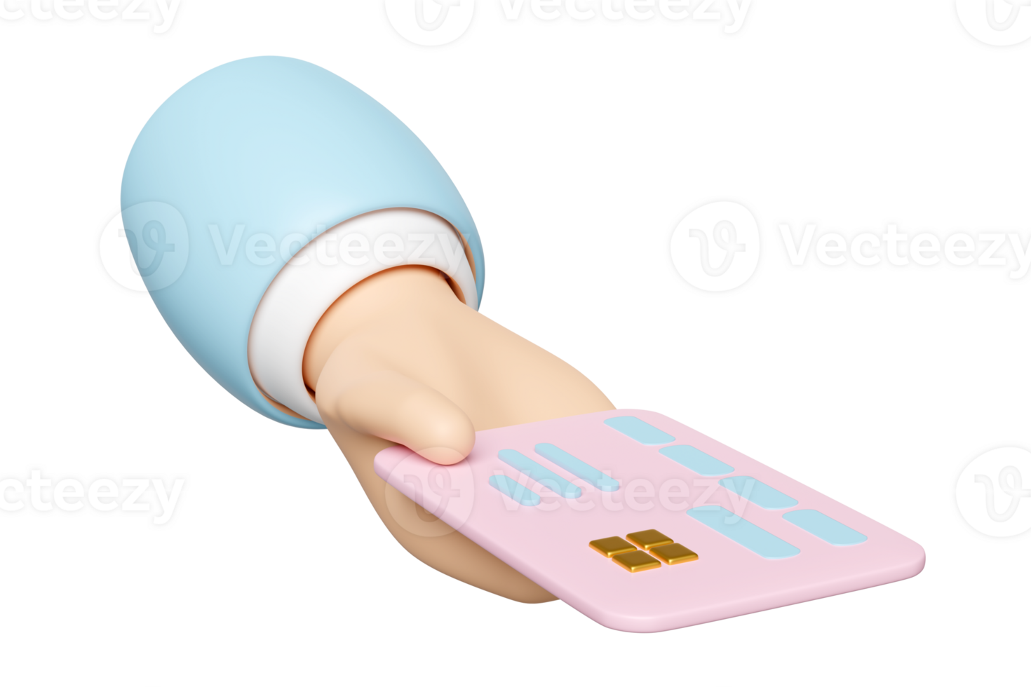 hand using credit card 3d isolated. payment transaction, online shopping, business finance, cashless, online mobile banking concept, 3d render illustration png