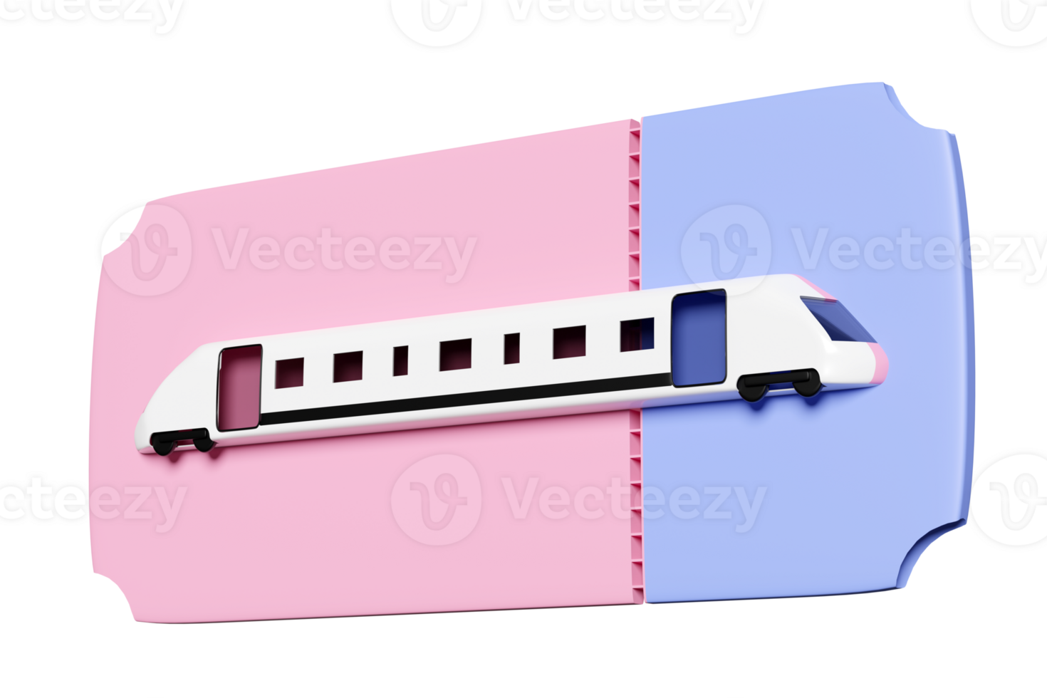 3d ciel train transport billet réservation, été chemin de fer Voyage service, Planification voyageur tourisme isolé. 3d rendre illustration png