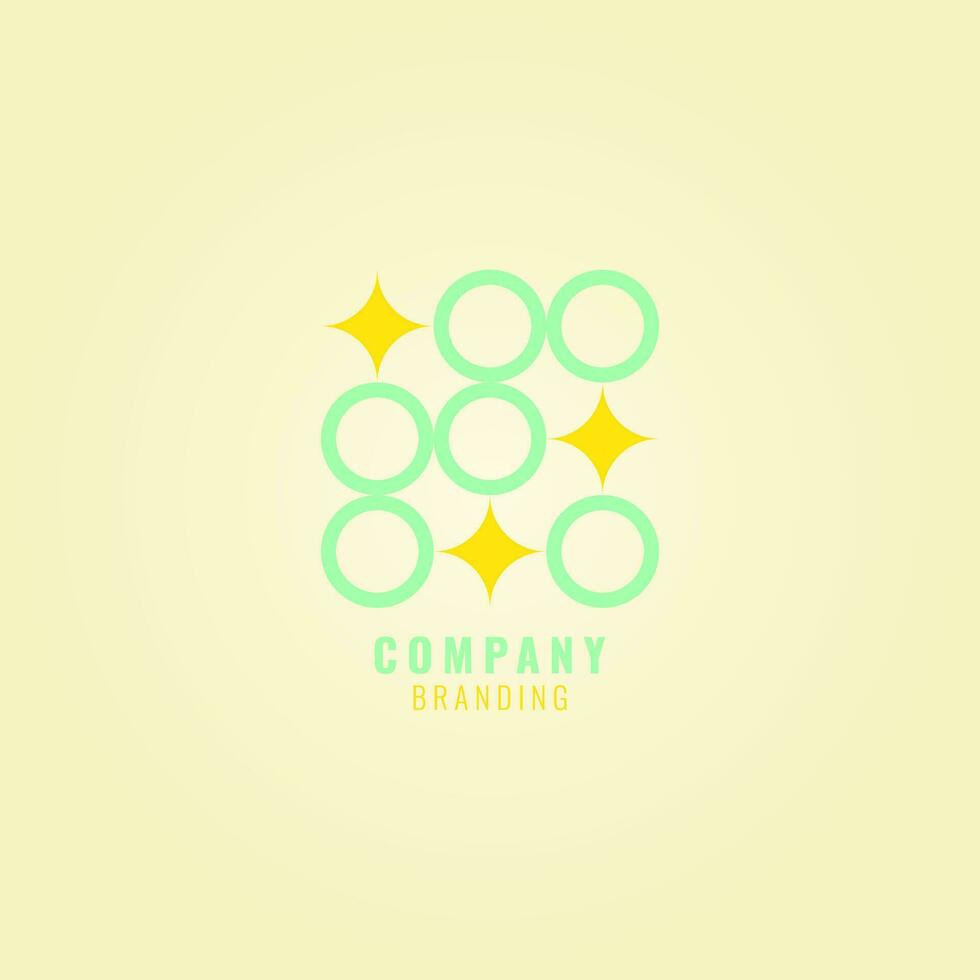 geometric minimalist logo with circle and spark element for company branding vector