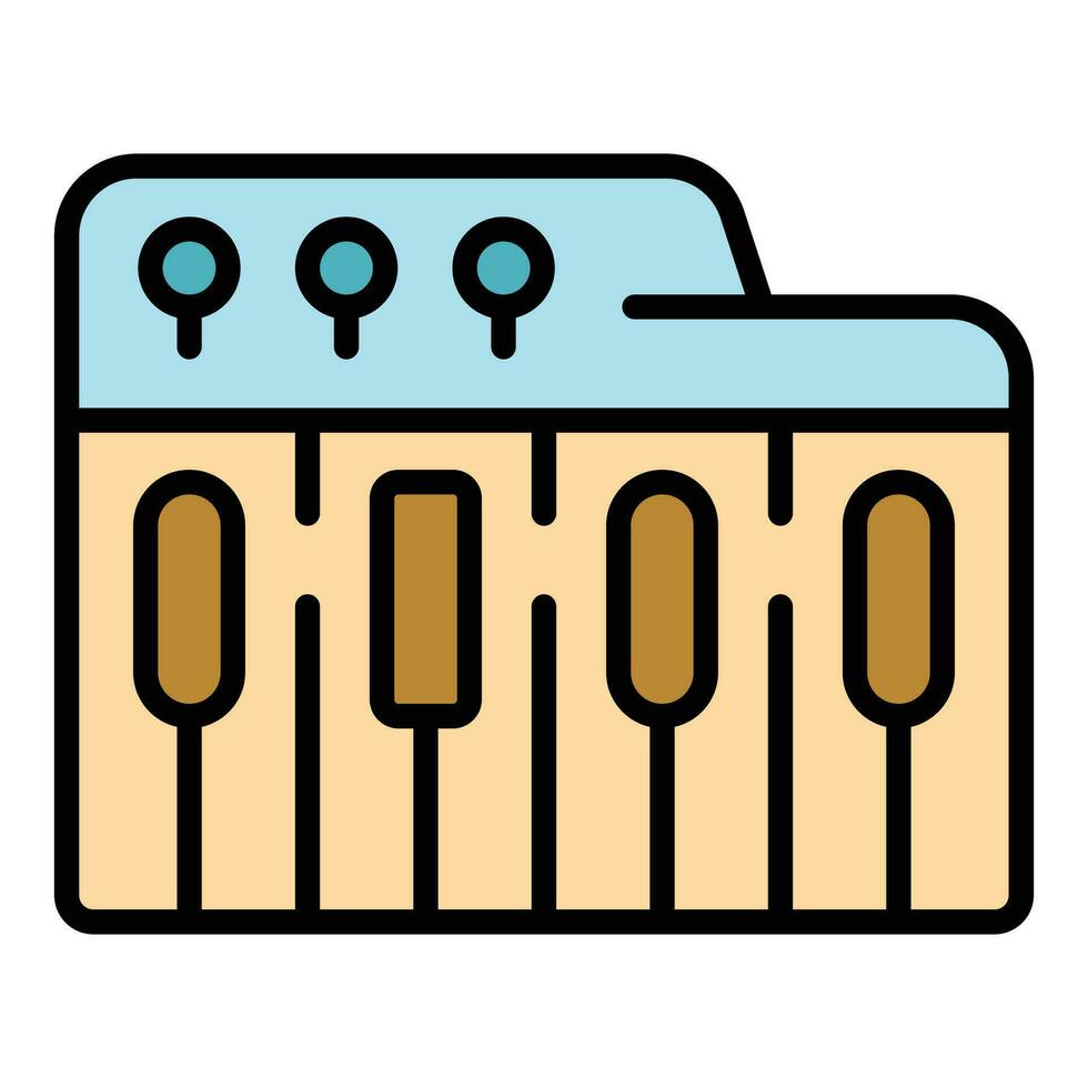 Synthesizer keyboard icon vector flat