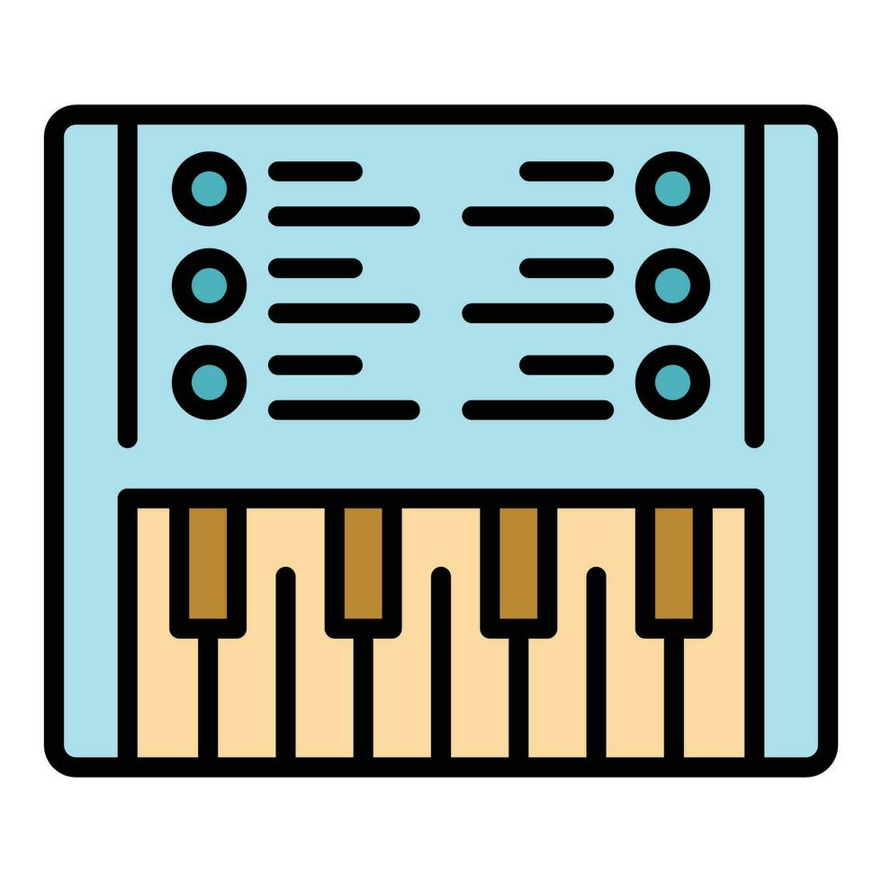 Piano synthesizer icon vector flat