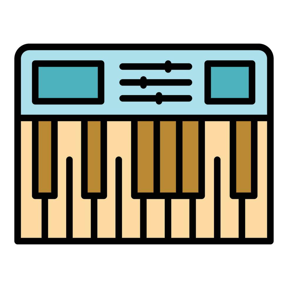 Synthesizer equipment icon vector flat