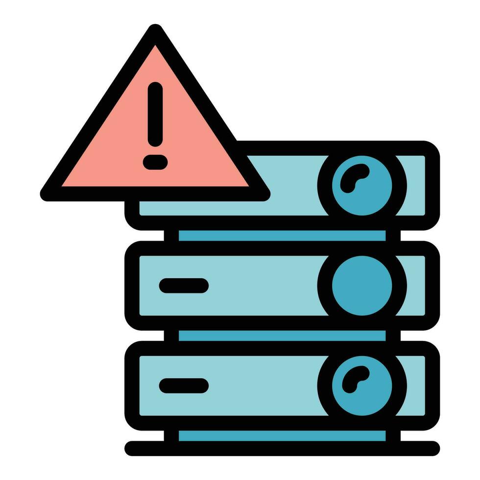 Server security alert icon vector flat