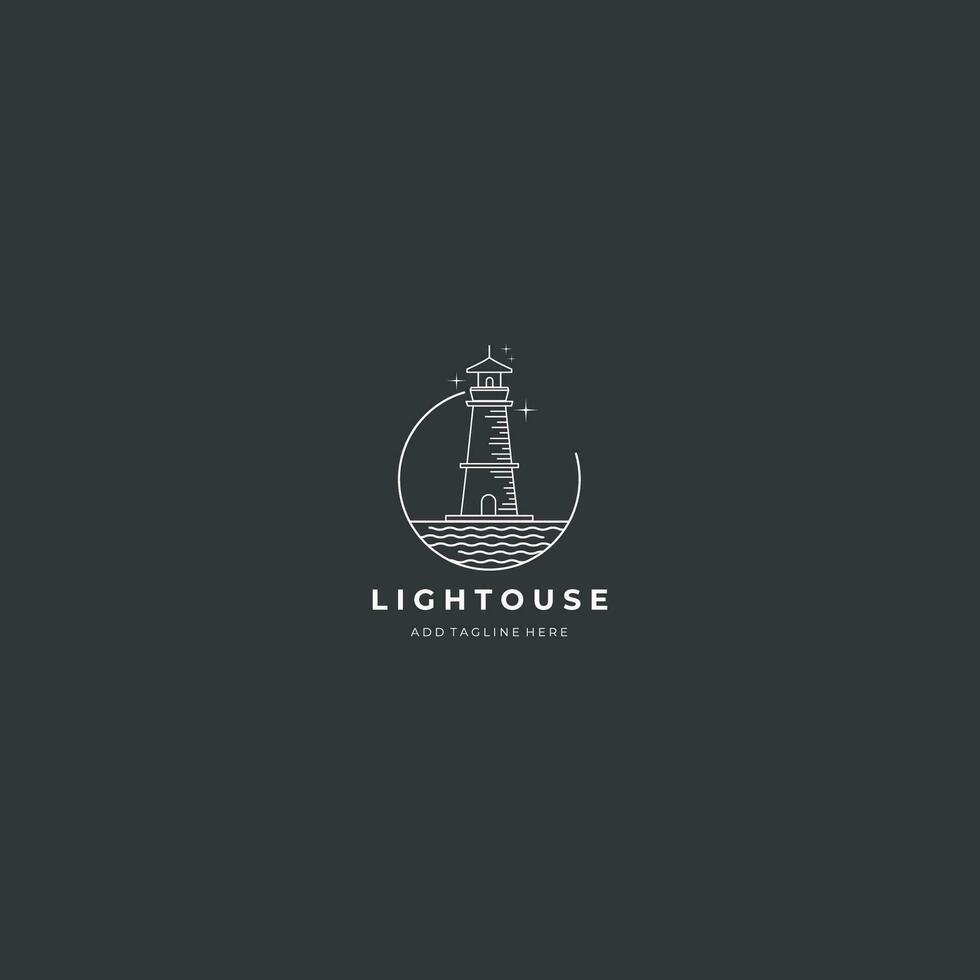 lighthouse logo with the title 'lighthouse photography' vector