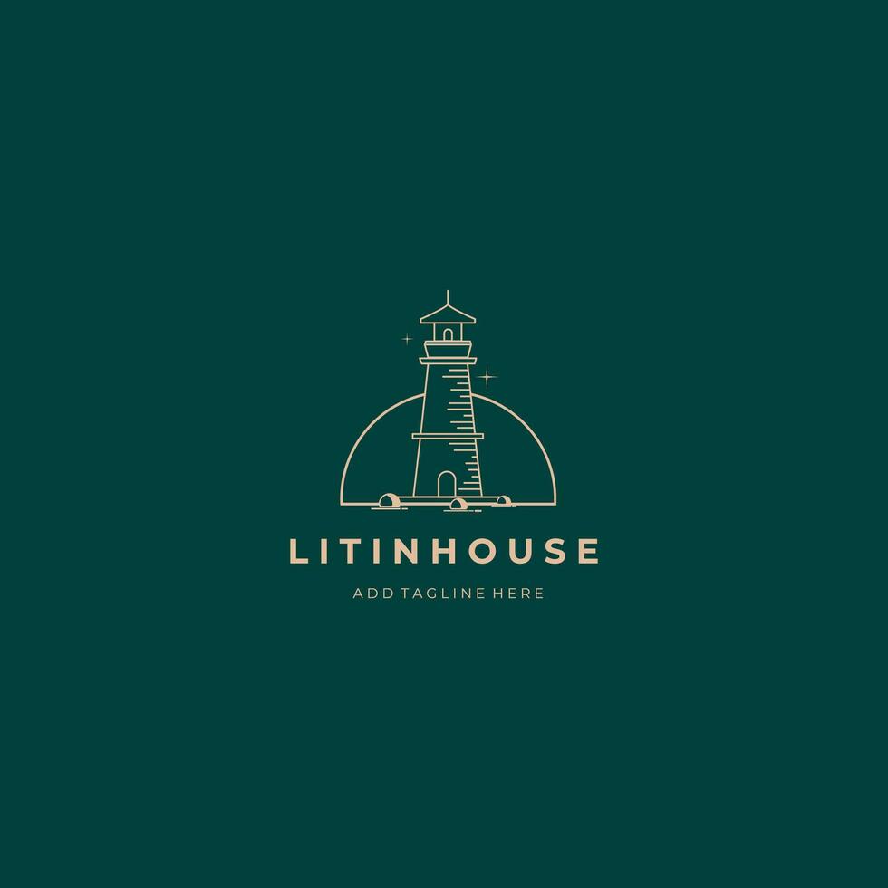 lighthouse logo design vector