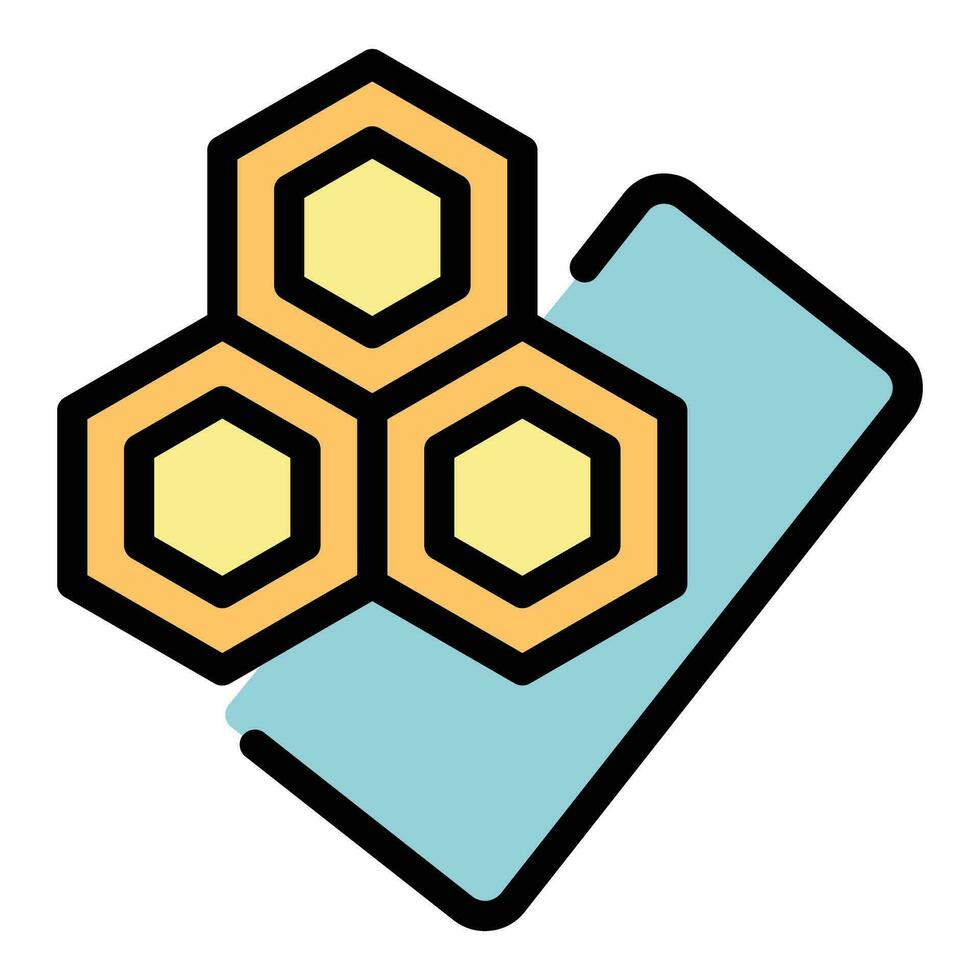 Wax honey comb icon vector flat