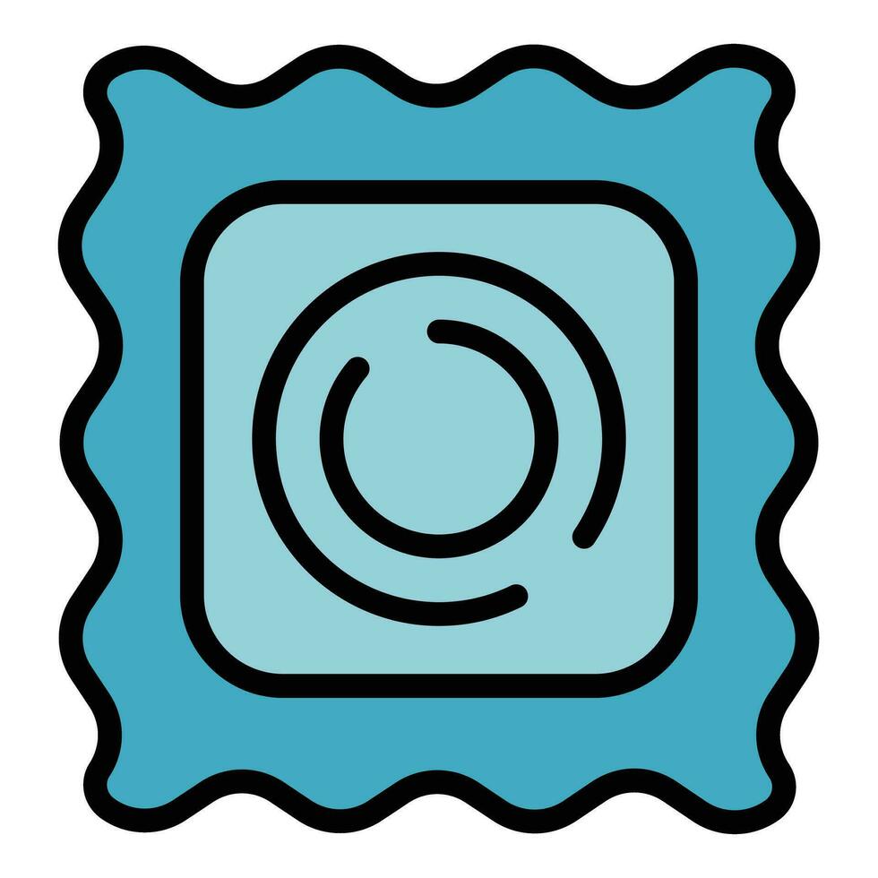 Condom pack icon vector flat
